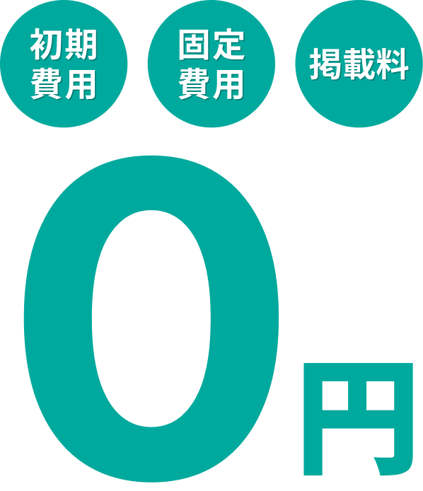 初期費用・固定費用・掲載料 0円